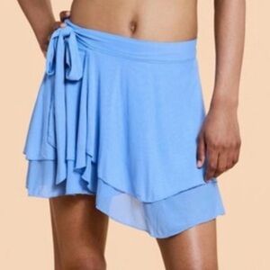 Blogilates Blue Dance Studio Wrap Skirt Skort Size Large